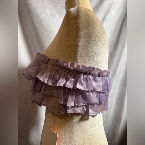 SALE!!🌸🌸Selkie Dauphine Ruffle Silk Tube Top Sleeveless Thunder Cloud Kawaii - Picture 4 of 7